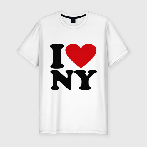 Мужская Приталенная футболка I love NY