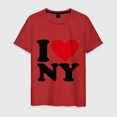 Мужская футболка хлопок I love NY, цвет красный