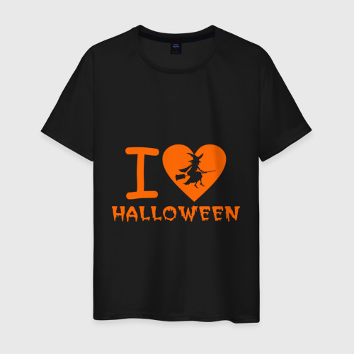Мужская футболка хлопок I Love Halloween, цвет черный