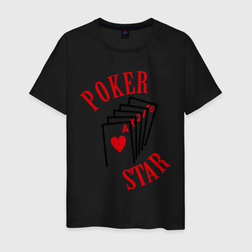 Мужская футболка хлопок Poker Star, цвет черный