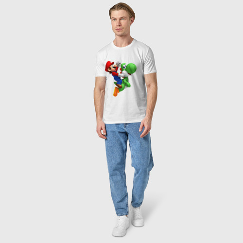 Мужская футболка хлопок Mario, цвет белый - фото 5