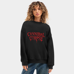 Женский свитшот oversize без начеса хлопок Cannibal Corpse - фото 2