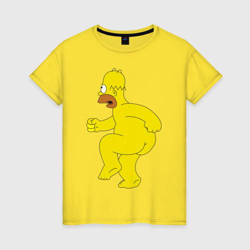 Женская футболка хлопок Gomer голый, цвет желтый