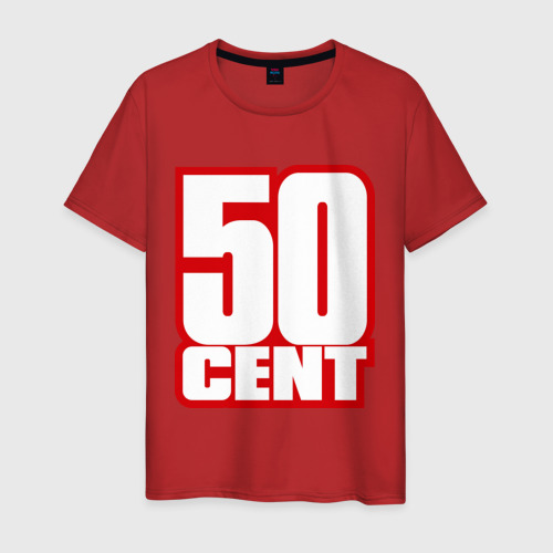 Мужская футболка хлопок 50 cent, цвет красный
