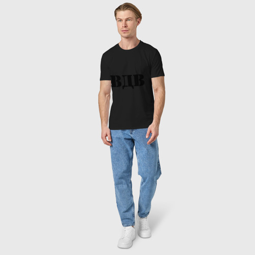 Мужская футболка хлопок ВДВ, цвет черный - фото 5