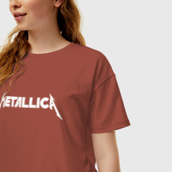 Женская футболка хлопок Oversize Metallica 5 - фото 2