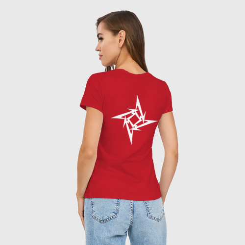 Женская футболка хлопок Slim Metallica 5, цвет красный - фото 4