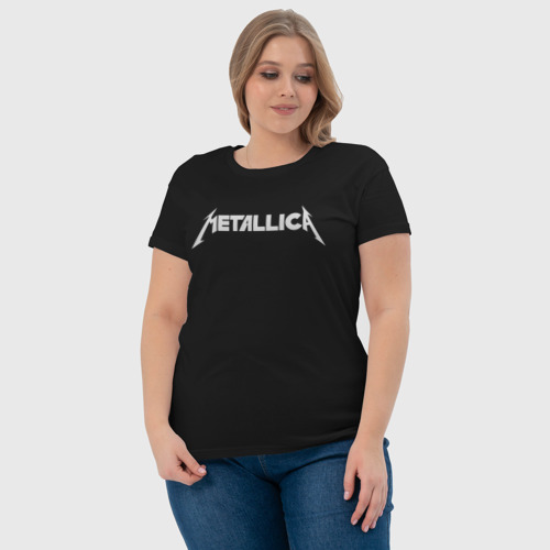Женская футболка хлопок Metallica 5, цвет черный - фото 6