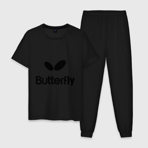 Мужская пижама хлопок Butterfly, цвет черный