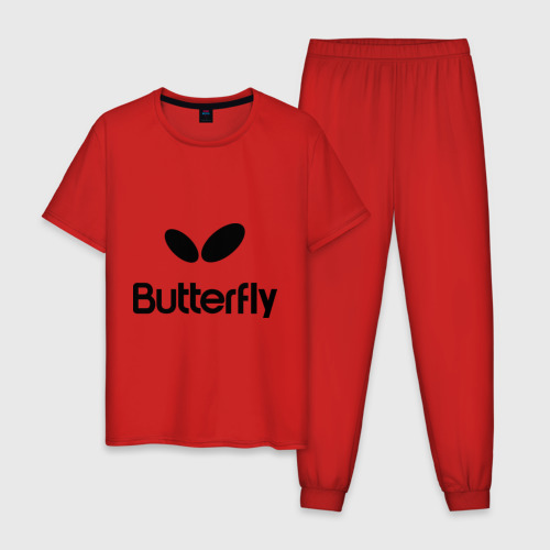 Мужская пижама хлопок Butterfly, цвет красный