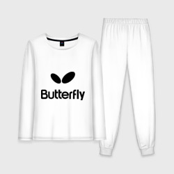 Женская пижама с лонгсливом хлопок Butterfly