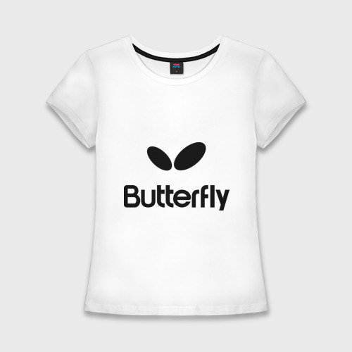Женская футболка хлопок Slim Butterfly, цвет белый