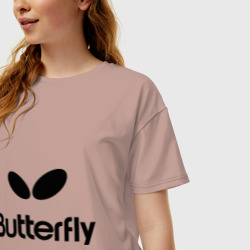 Женская футболка хлопок Oversize Butterfly - фото 2