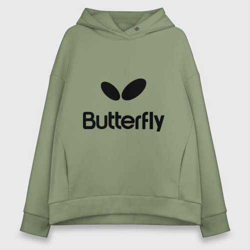 Женское худи Oversize хлопок Butterfly, цвет авокадо