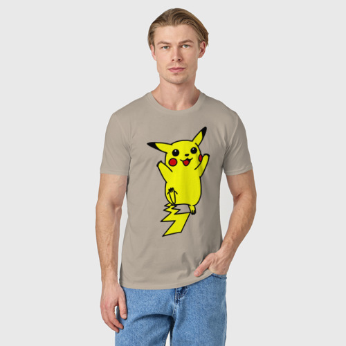 Мужская футболка хлопок Покемоны5, цвет миндальный - фото 3