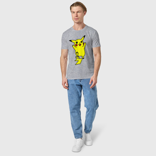 Мужская футболка хлопок Покемоны5, цвет меланж - фото 5