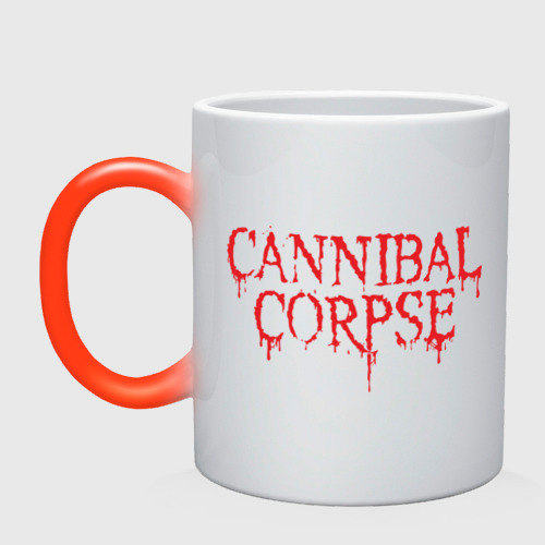 Кружка хамелеон Cannibal Corpse, цвет белый + красный