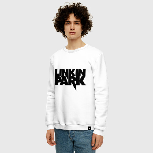 Мужской свитшот хлопок Linkin Park 3, цвет белый - фото 3