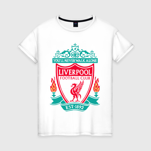 Женская футболка хлопок Liverpool, цвет белый