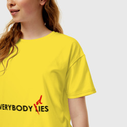 Женская футболка хлопок Oversize Everybody Dies 2 - фото 2