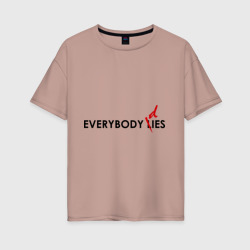 Женская футболка хлопок Oversize Everybody Dies 2