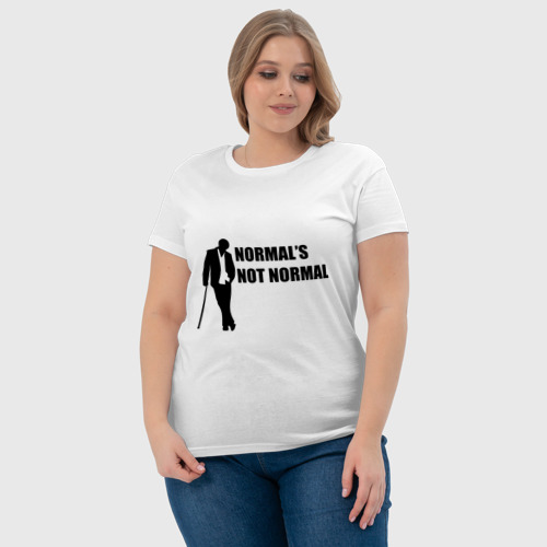 Женская футболка хлопок Normal's not normal, цвет белый - фото 6