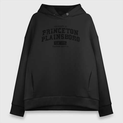 Женское худи Oversize хлопок Princeton Plainsboro, цвет черный