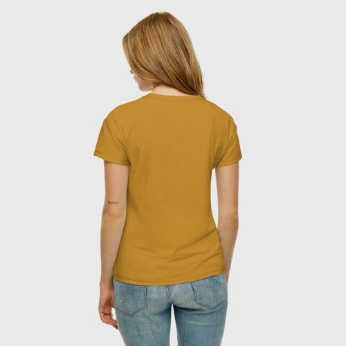 Женская футболка хлопок Real madrid, цвет горчичный - фото 4