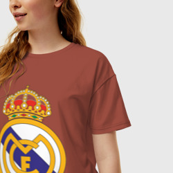 Женская футболка хлопок Oversize Real madrid - фото 2