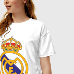 Женская футболка хлопок Oversize Real madrid - фото 2