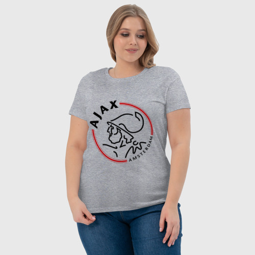Женская футболка хлопок Аякс, цвет меланж - фото 6