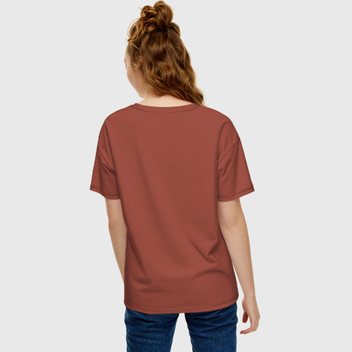 Женская футболка хлопок Oversize Внедорожник, цвет кирпичный - фото 4