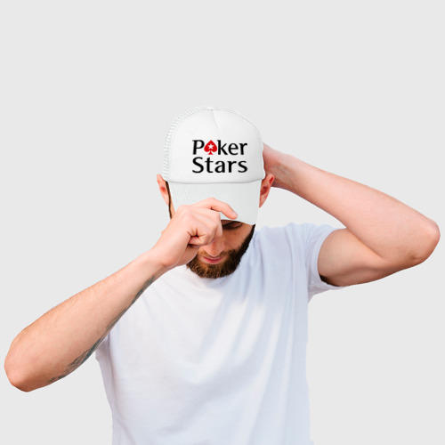Кепка тракер с сеткой Poker Stars, цвет белый - фото 2