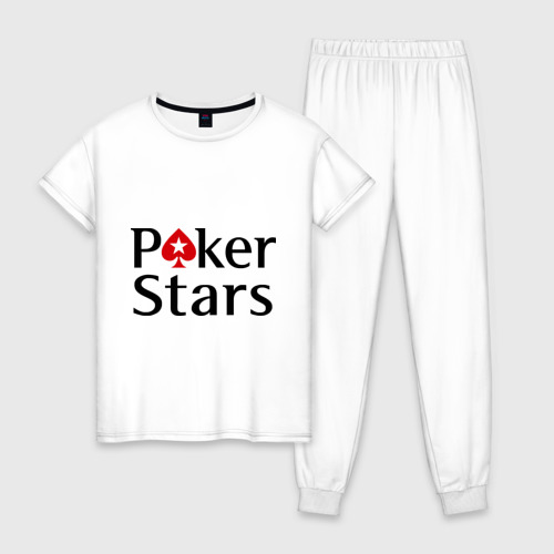 Женская пижама хлопок Poker Stars, цвет белый