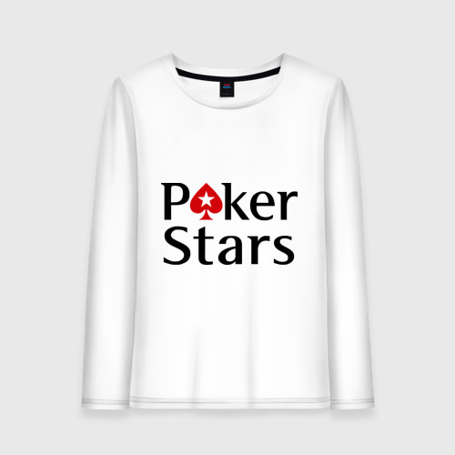 Женский лонгслив хлопок Poker Stars, цвет белый