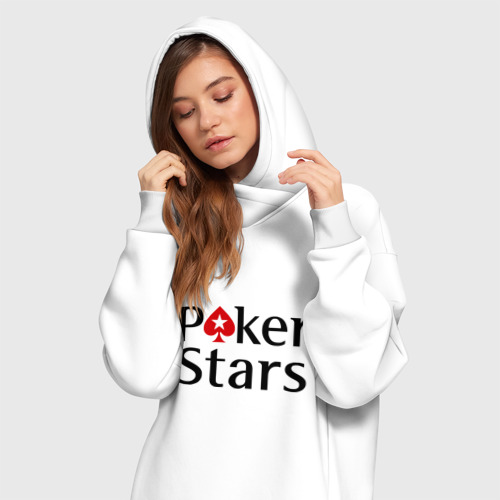 Платье-худи хлопок Poker Stars, цвет белый - фото 3