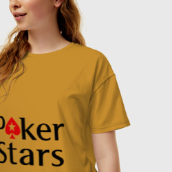 Женская футболка хлопок Oversize Poker Stars - фото 2