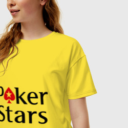 Женская футболка хлопок Oversize Poker Stars - фото 2