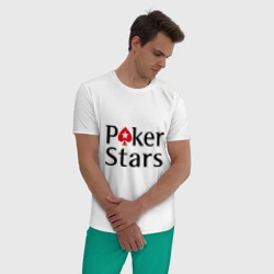 Мужская пижама с белой футболкой хлопок Poker Stars - фото 2