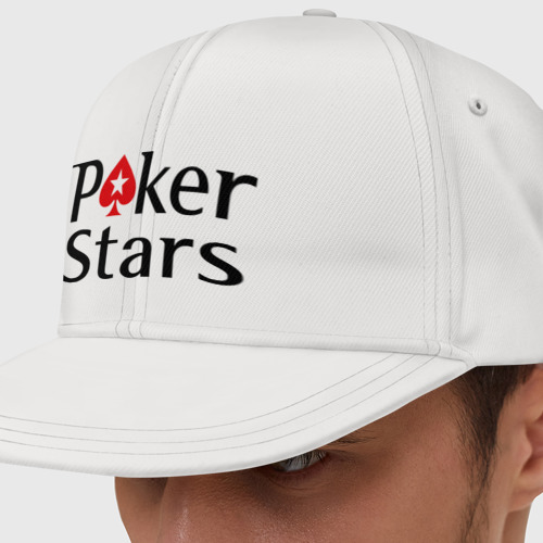 Кепка снепбек с прямым козырьком Poker Stars, цвет белый