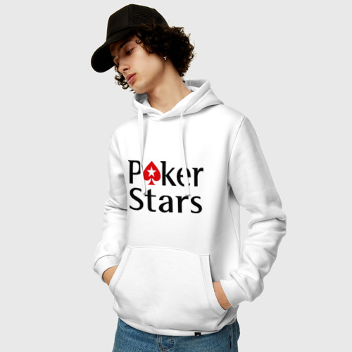 Мужская толстовка хлопок Poker Stars, цвет белый - фото 3