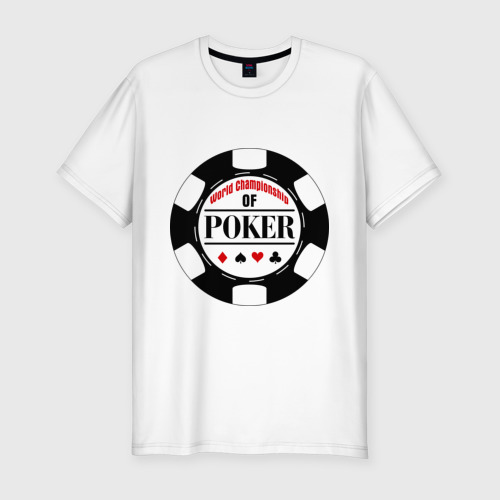 Мужская футболка хлопок Slim World Championship of Poker, цвет белый