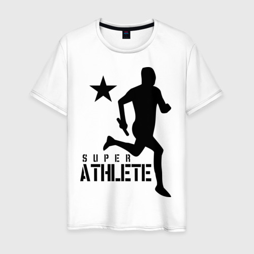Мужская футболка хлопок Лёгкая атлетика 4, цвет белый