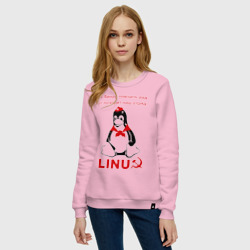 Женский свитшот хлопок Linux СССР - пингвин пионер - фото 2