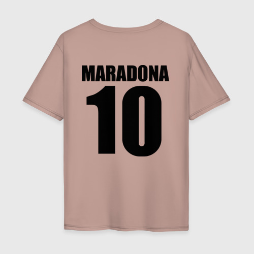 Мужская футболка хлопок Oversize Diego Maradona, цвет пыльно-розовый - фото 2