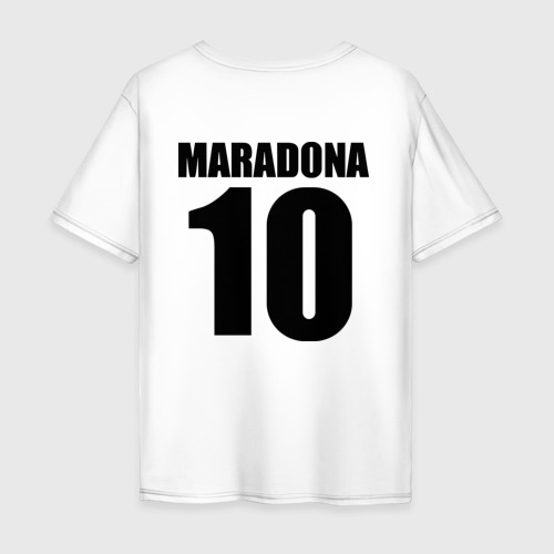 Мужская футболка хлопок Oversize Diego Maradona, цвет белый - фото 2