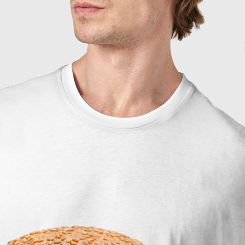 Мужская футболка хлопок Гамбургер, цвет белый - фото 6