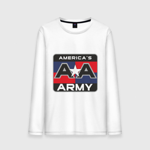 Мужской лонгслив хлопок America\'s Army, цвет белый