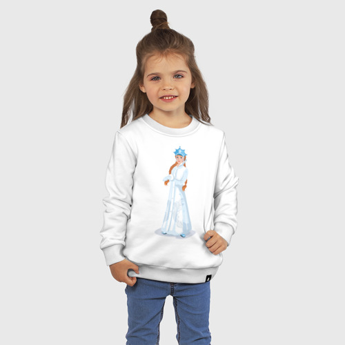 Детский свитшот хлопок Снегурочка с кокардой, цвет белый - фото 3