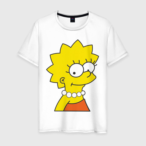 Мужская футболка хлопок Lisa Simpson, цвет белый